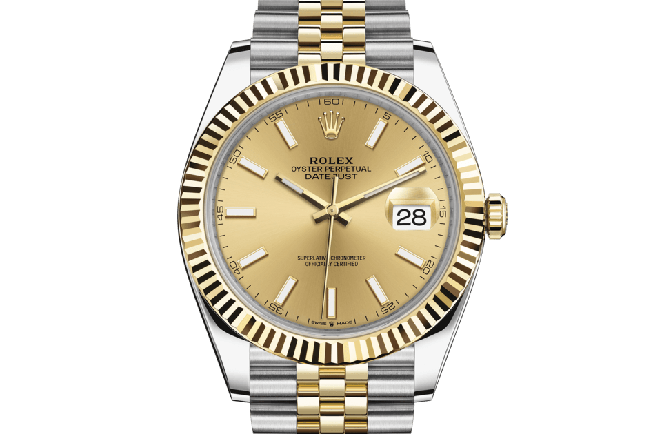 Rolex Datejust de Oyster, 41 mm, acero Oystersteel y oro amarillo, m126333-0010 - Frente