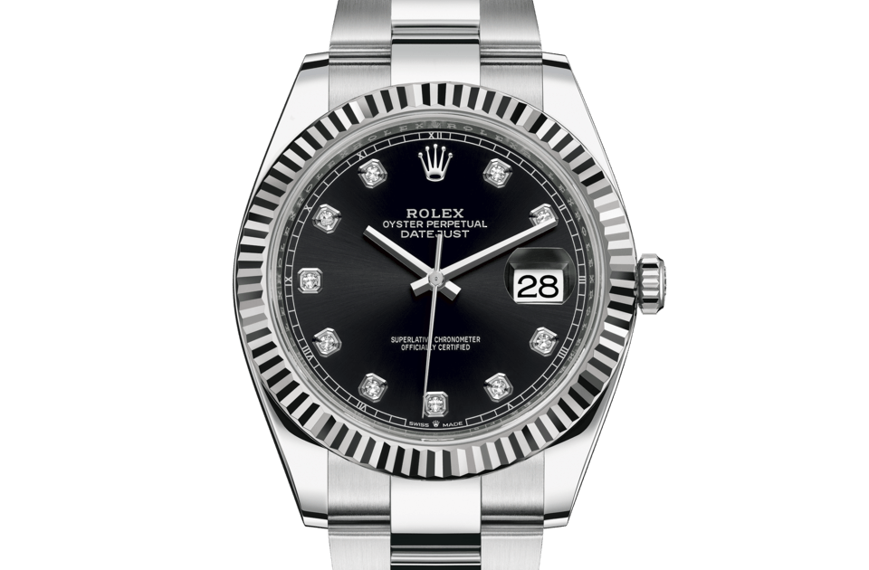 Rolex Datejust de Oyster, 41 mm, acero Oystersteel y oro blanco, m126334-0011 - Frente