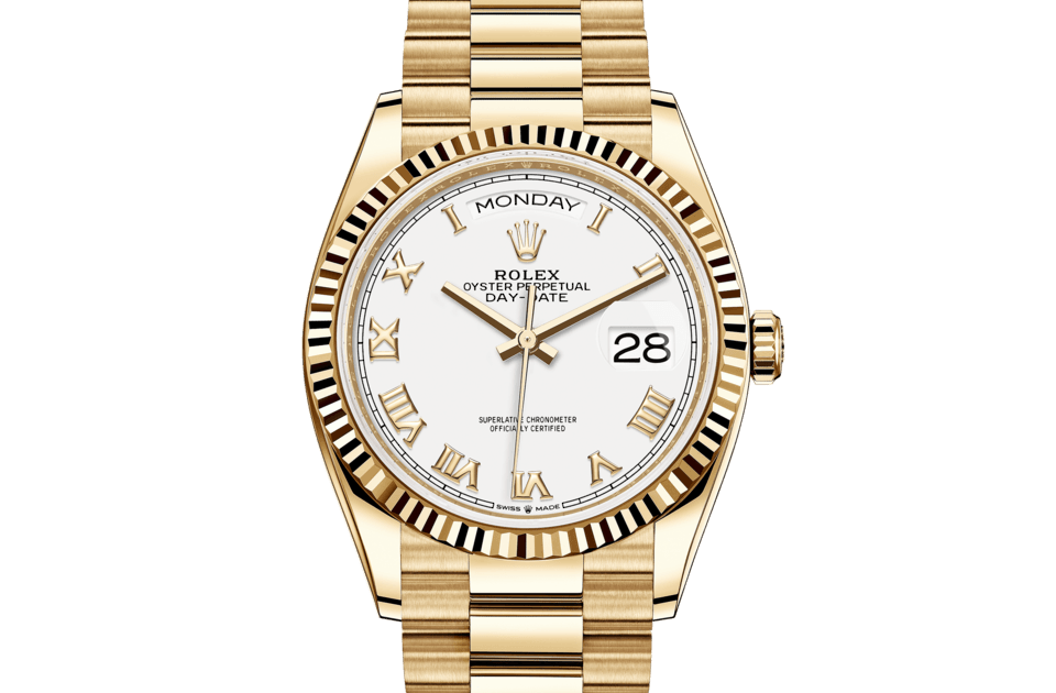 Rolex Day-Date de Oyster, 36 mm, oro amarillo, m128238-0076 - Frente