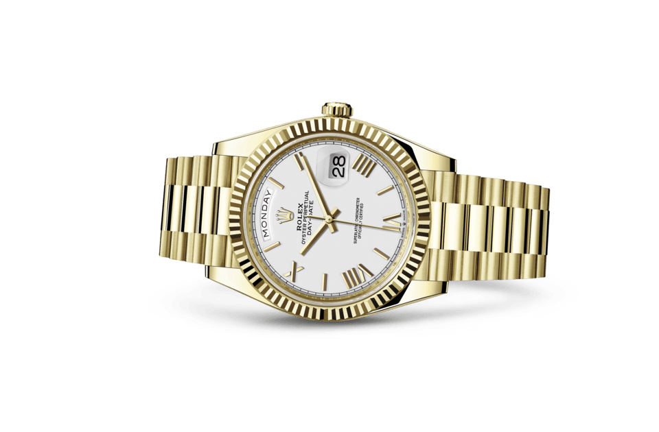 Rolex Day-Date de Oyster, 40 mm, oro amarillo, m228238-0042 - Frente acostado