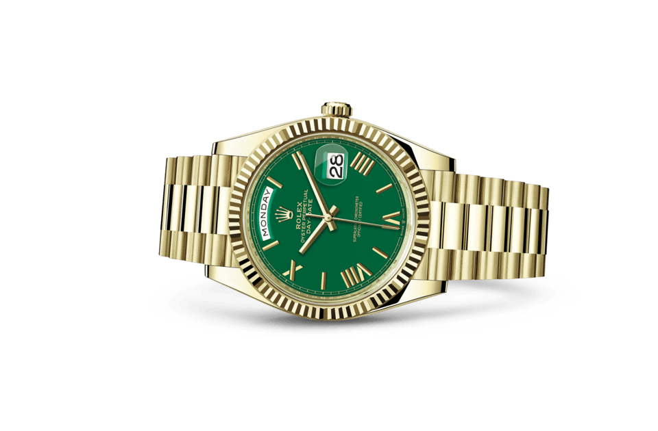 Rolex Day-Date de Oyster, 40 mm, oro amarillo, m228238-0061 - Frente acostado