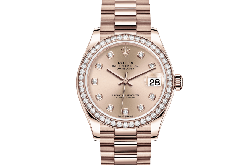 Rolex Datejust de Oyster 31 mm oro Everose y diamantes