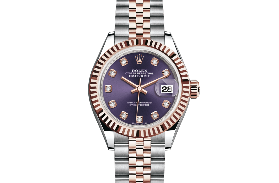 Rolex Lady‑Datejust de Oyster, 28 mm, acero Oystersteel y oro Everose, m279171-0015 - Frente