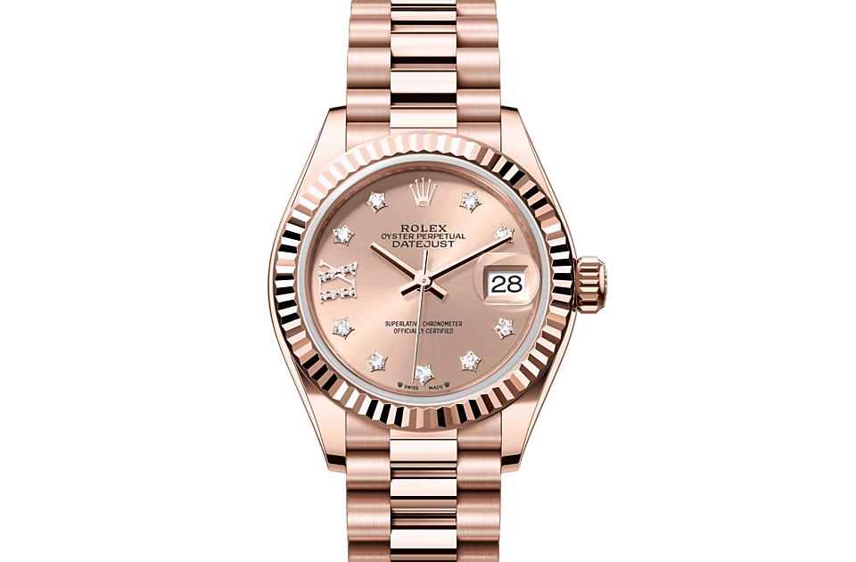 Rolex Lady‑Datejust de Oyster, 28 mm, oro Everose, m279175-0029 - Frente