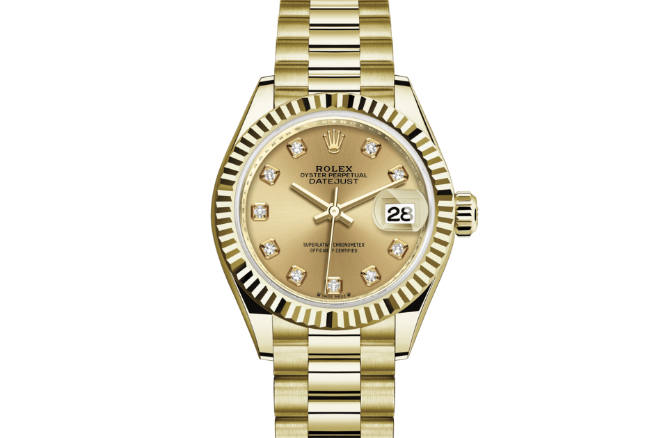 Rolex Lady‑Datejust de Oyster, 28 mm, oro amarillo, m279178-0017 - Frente