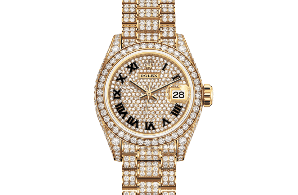 Rolex Lady‑Datejust de Oyster, 28 mm, oro amarillo y diamantes, m279458rbr-0001 - Frente