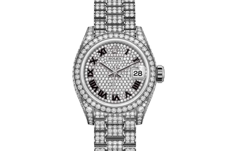Rolex Lady‑Datejust de Oyster, 28 mm, oro blanco y diamantes, m279459rbr-0001 - Frente